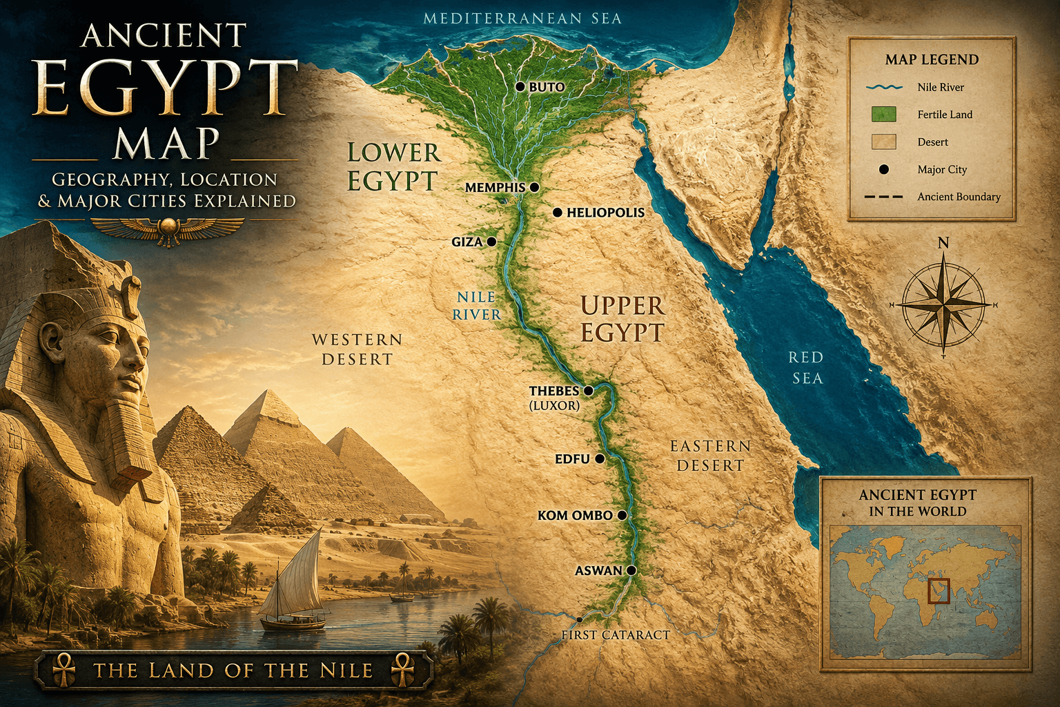 Ancient Egypt Map: Geography, Location, and Major Cities Explained