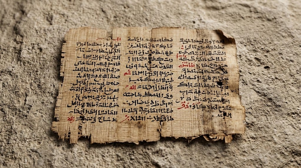 Hieratic script on a papyrus fragment recording limestone shipments to the Giza construction site