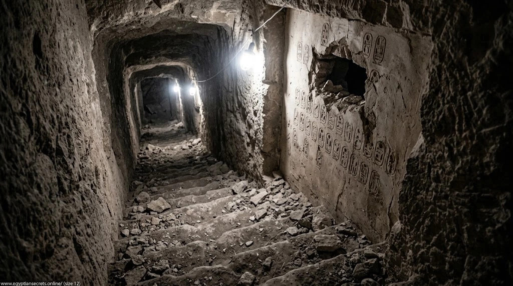 The sealed doorway of Tutankhamun's tomb as found in 1922